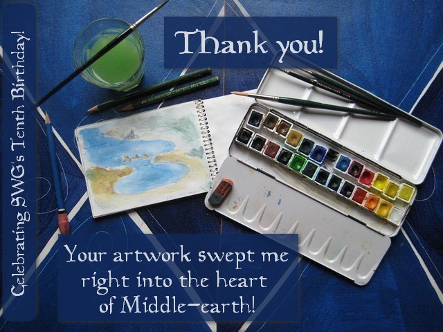 Thank you your artwork swept me right into the heart of Middle-earth birthday card