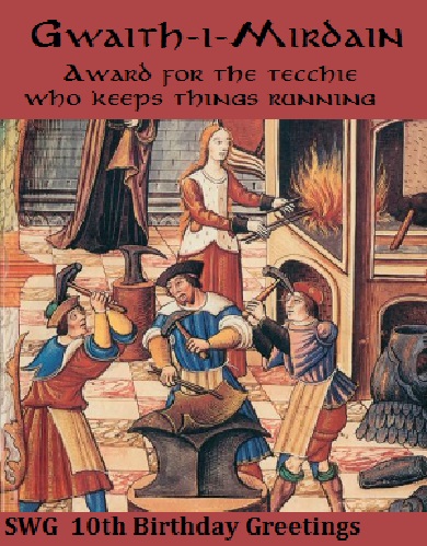 Gwaith-i-Mirdain Award for the tecchie who keeps things running birthday card
