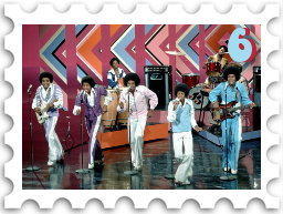 June 2024 Funky 70s SWG challenge stamp - still of the Jackson 5 performing on Soul Train
