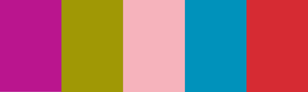 color palette, hex codes are below