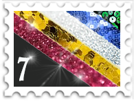 July 2024 Disability Pride stamp with Disability Pride flag in sequins