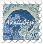 August 2024 Kings & Queens SWG challenge stamp - Akallabeth in August with large blue wave