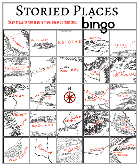 Storied Places Bingo card. Text prompts given below the image