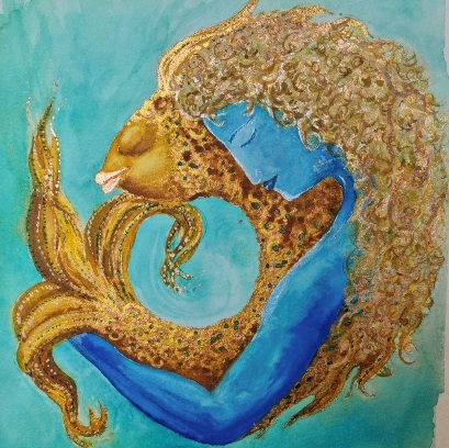 thumbnail of woman hugging fish