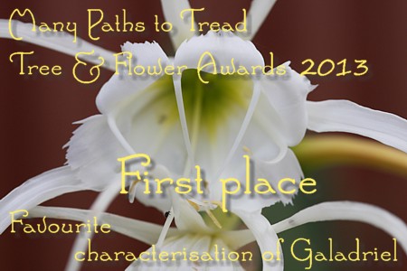 Tree & Flower 2013, Galadriel, 1st place, banner showing white flower