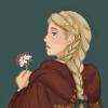 Thumbnail image of Nienor and a bloodstained flower.